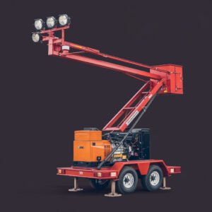 Long lasting floodlight mobile trailer Light tower diesel generator 24KW 30KVA for outdoor